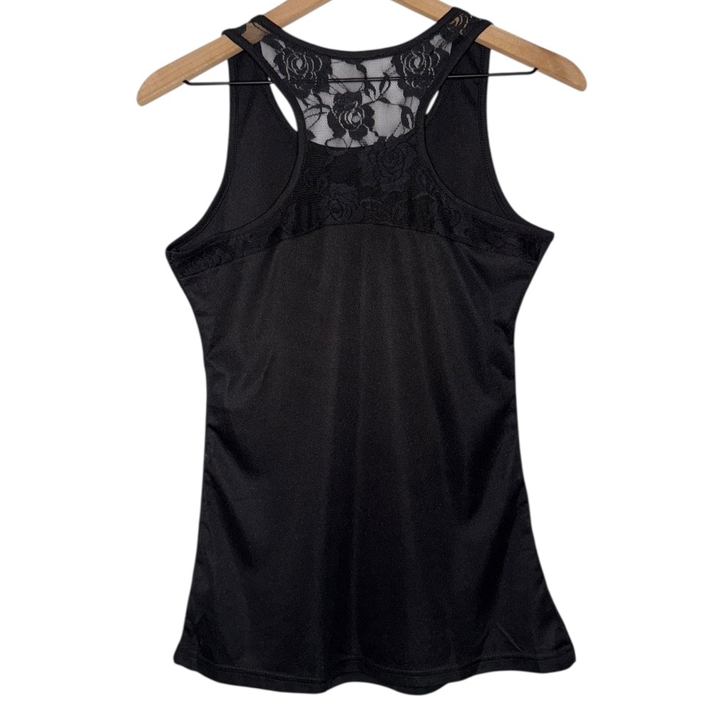 Halloween Skeleton Graphic‎ Goth Spooky Lace Women's Racerback Tank Top - Picture 4 of 6